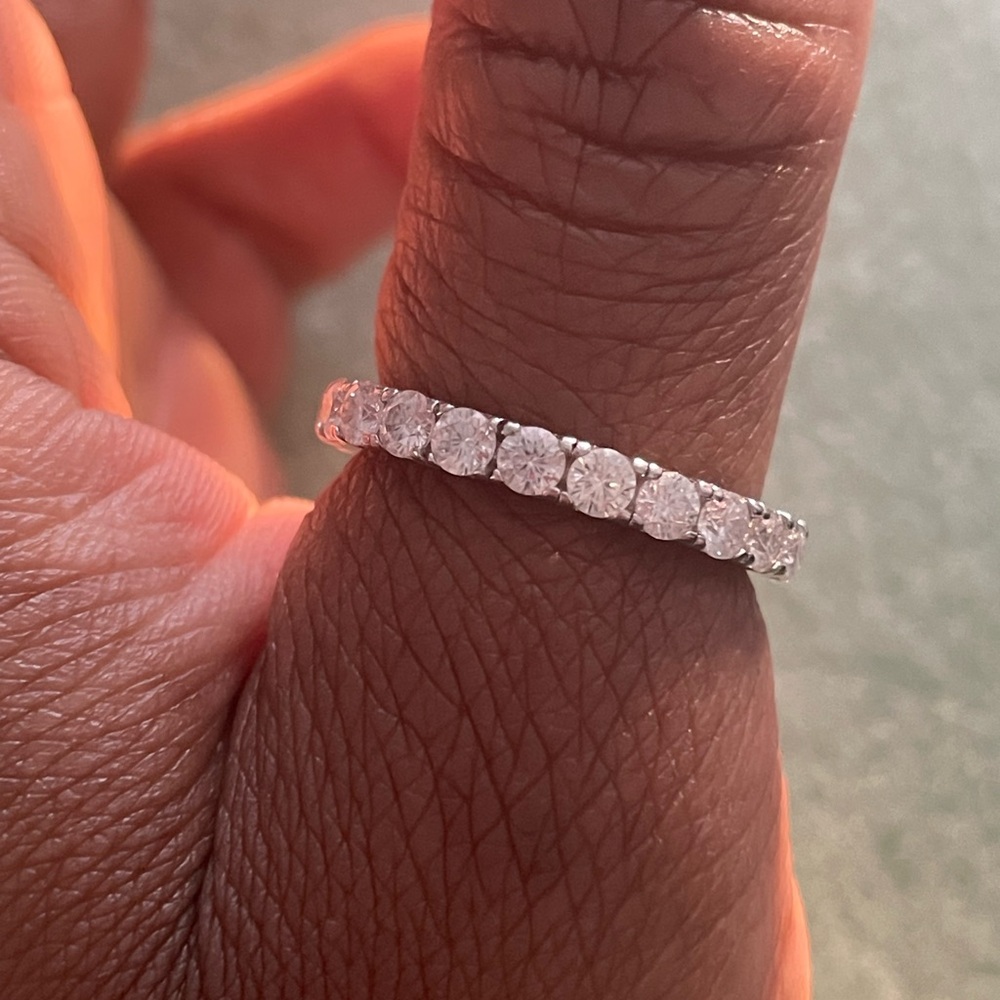 Moissanite 4.00 CTW Sterling Silver Eternity Band